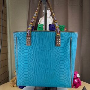 💥CONSUELA - Indy Turquoise Snake Classic Tote Bag - 45U495